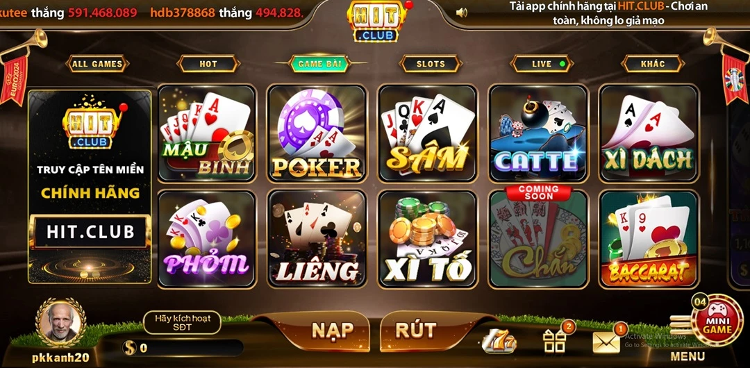 Hit Club Cổng game chơi bài chắn siêu mượt trên mọi thiết bị