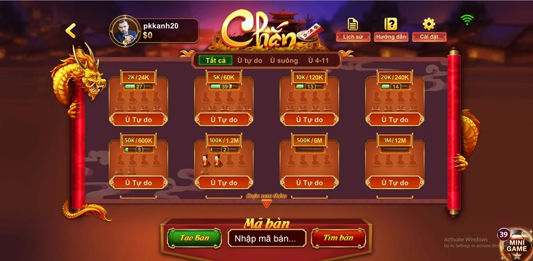 Luật chơi đánh bài chắn trực tuyến giống như thực tế