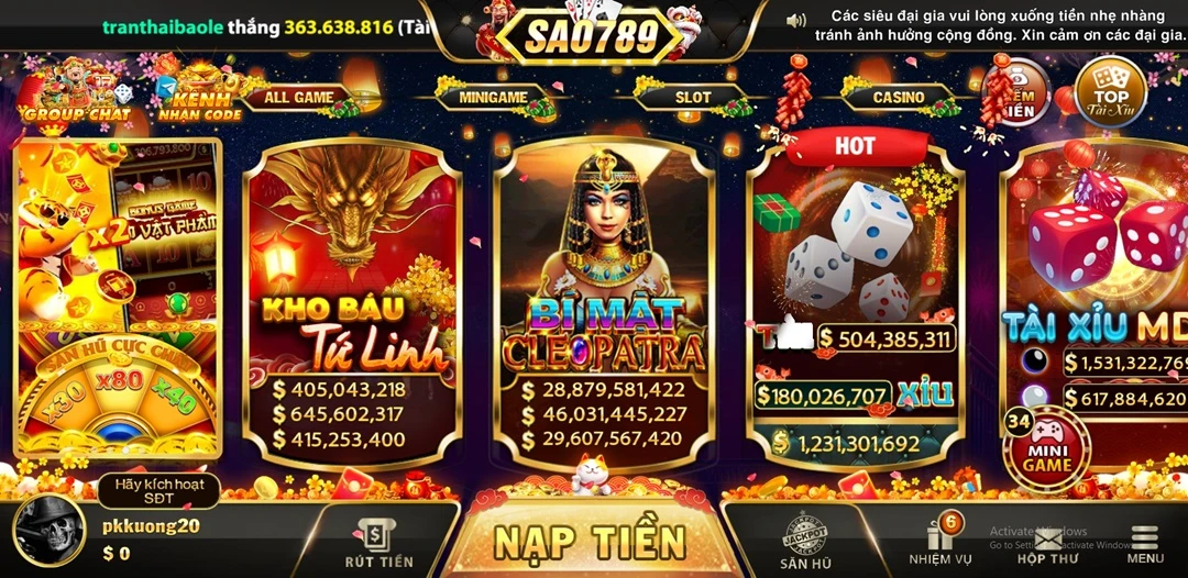 Trải nghiệm game bài đẳng cấp chỉ có tại Sao789
