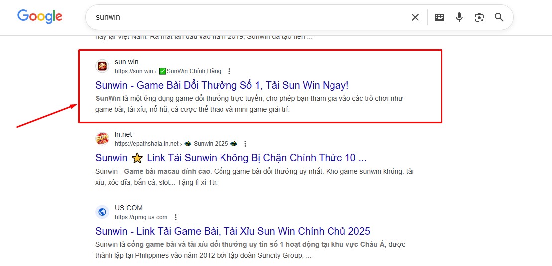sunwin chính thống